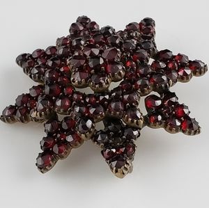 Bohemian Garnet Star Brooch Circa 1900